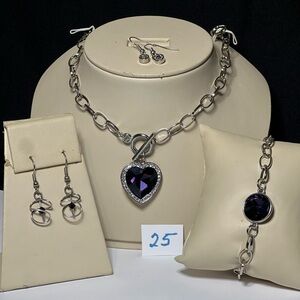 Purple Paparazzi Set with Vintage Swirl Purple Bead Earrings.